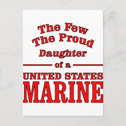 Daughter Of A United States Marine Postcard