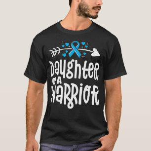 Daughter Of A Warrior Prostate Cancer Blue Ribbon T-Shirt