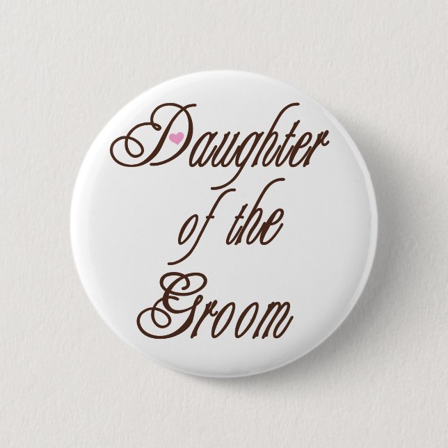 Daughter of Groom Classy Browns Button (Front)