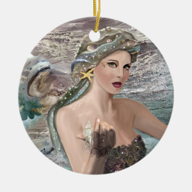 Daughter of Oceanus Ceramic Ornament (Front)