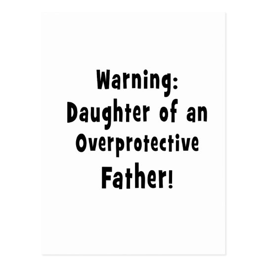 daughter of overprotective father black postcard