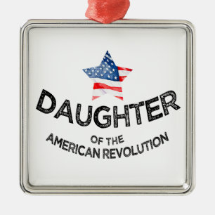 Daughter of the American Revolution DAR star rwb Metal Ornament