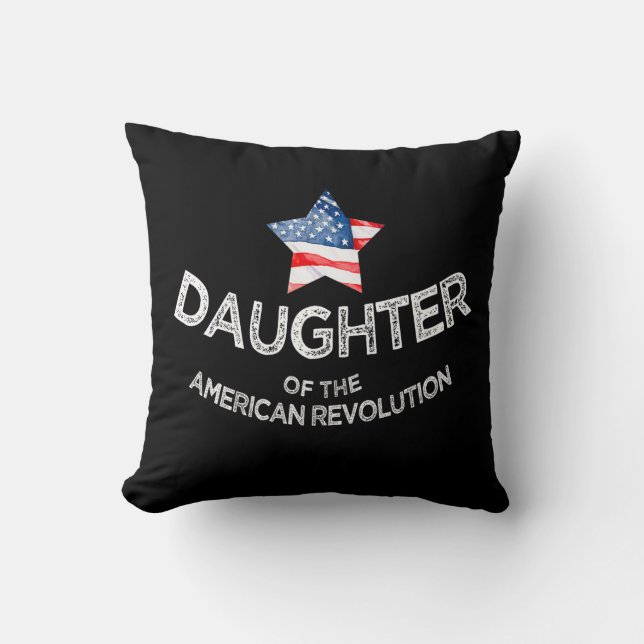 Daughter of the American Revolution DAR Star  Throw Pillow (Front)