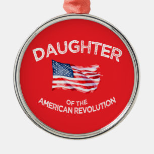 Daughter of the American Revolution DAR Star USA Metal Ornament