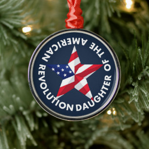 Daughter of the American Revolution DAR star USA Metal Ornament