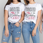 Daughter of the Birthday Girl Custom Family T-Shirt<br><div class="desc">Looking for a birthday shirt that will make your party complete? Look no further than our matching birthday crew shirts! These stylish tees are perfect for any birthday party girl's day out. Our matching shirts make a great gift for your friends and family, and can be worn together as a...</div>