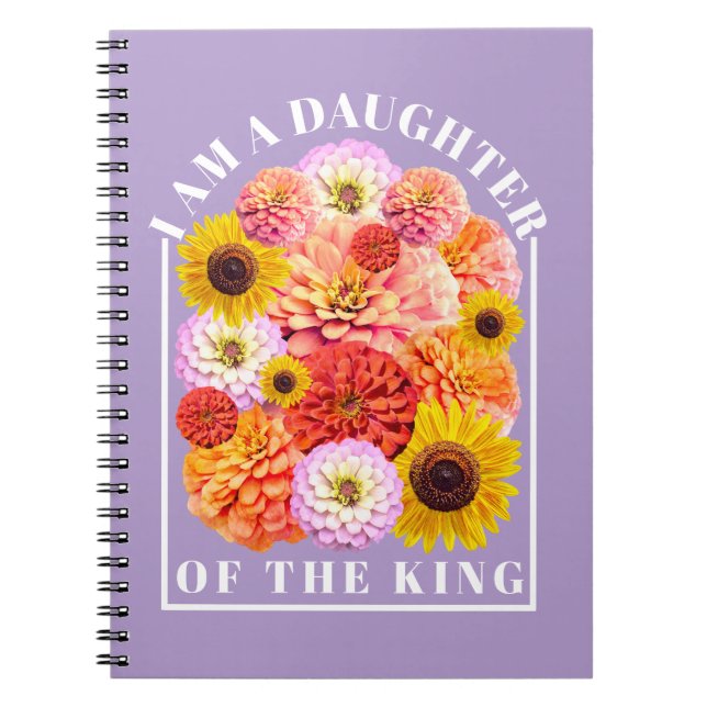 Daughter of The King Bible Verse Flower Notebook (Front)