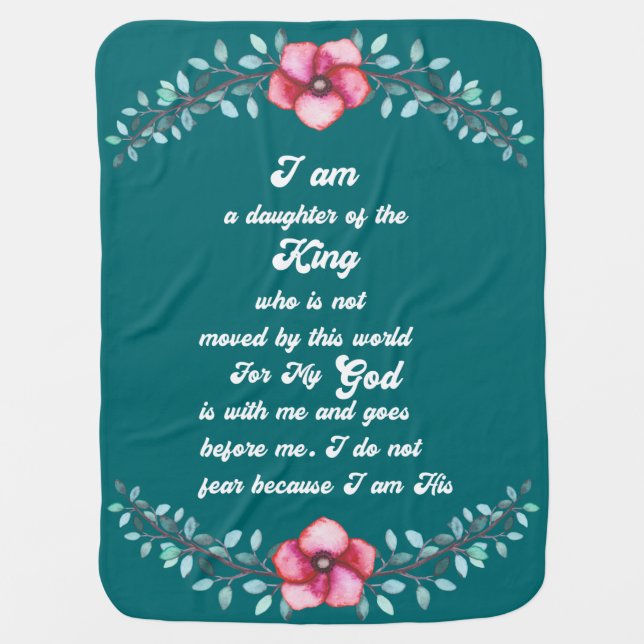 Daughter Of The King Christian Inspirational Baby Blanket (Front)
