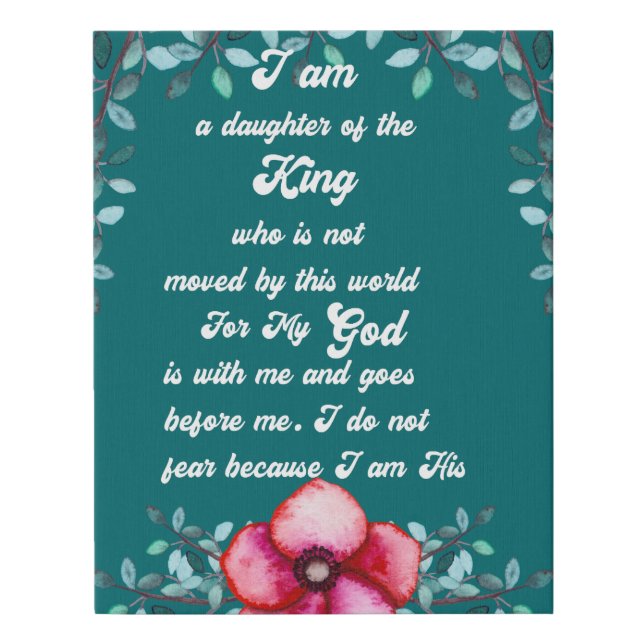 Daughter Of The King Christian Inspirational Faux Canvas Print (Front)
