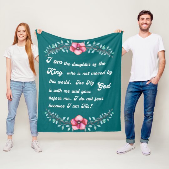 Daughter Of The King Christian Inspirational Fleece Blanket