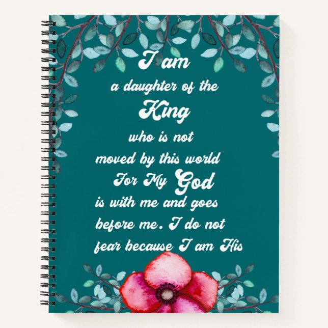 Daughter Of The King Christian Inspirational Notebook (Front)