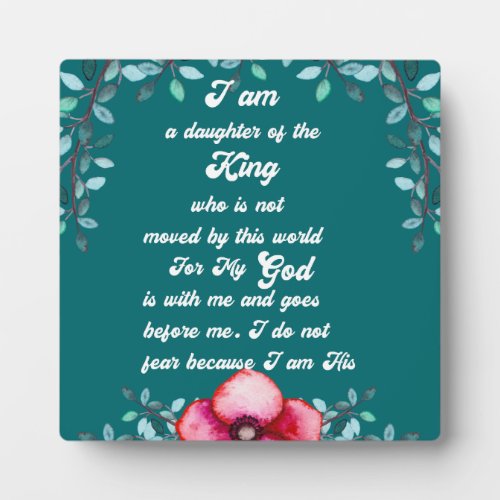 Daughter Of The King Christian Inspirational Plaque