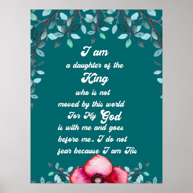 Daughter Of The King Christian Inspirational Poster (Front)