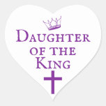 Daughter Of The King Design Heart Sticker at Zazzle