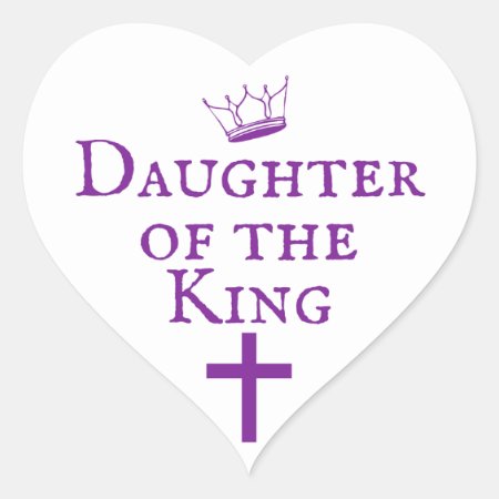 Daughter Of The King Design Heart Sticker