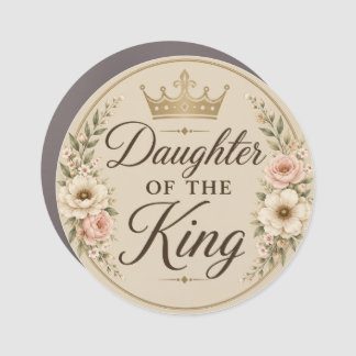 Daughter of the King Floral Car Magnet