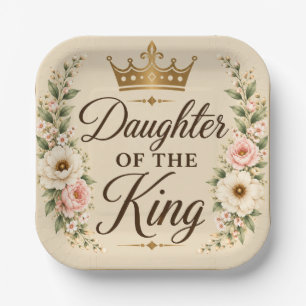 Daughter of the King Square Paper Plates