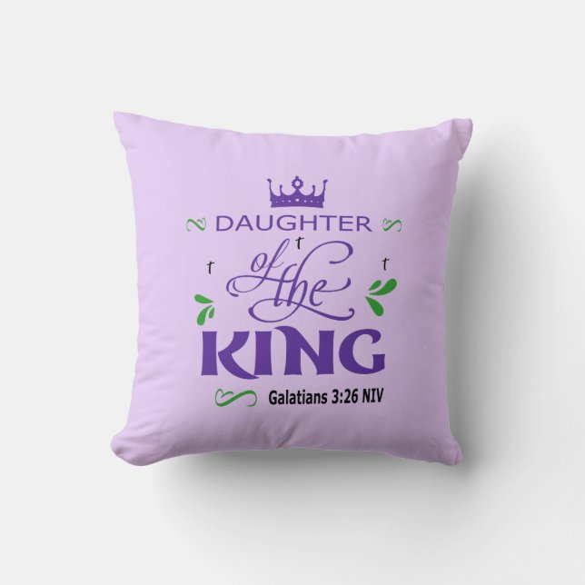 Daughter Of The King Throw Pillow (Front)