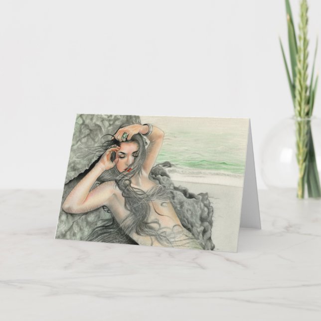 Daughter of the ocean mermaid greeting card (Front)