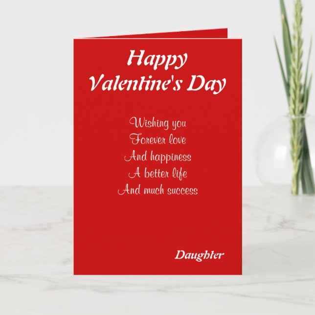 Daughter on valentine's day holiday card (Front)