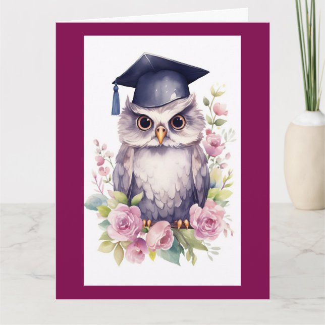 Daughter Owl Graduation Greeting Card (Front)