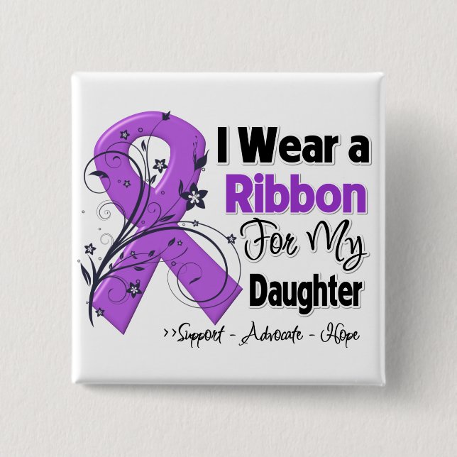 Daughter - Pancreatic Cancer Ribbon Pinback Button (Front)