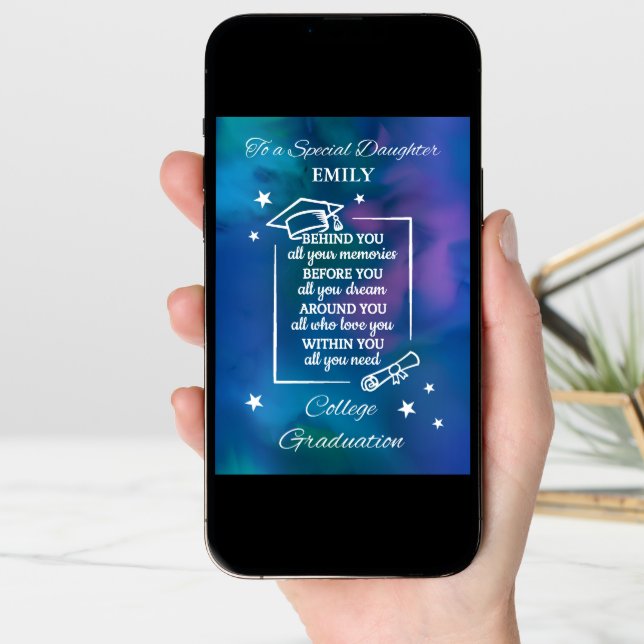Daughter Personalize College Graduation Quote Card (Front Digital)
