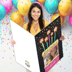 Daughter Photo Birthday Cake Big Card