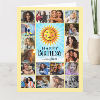 Daughter Photo Collage Birthday Card