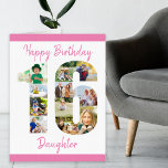 Daughter Photo Collage Number 16 Big 16th Birthday Card<br><div class="desc">Say a special Happy Birthday with a big 16th birthday card and a unique photo collage. This extra large birthday card for your daughter has the number 16 filled with your own family photos. (The template is set up for you to edit 'daughter' to sister or any other name you...</div>