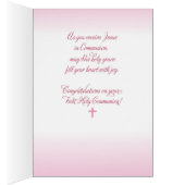 Daughter Pink First Holy Communion, Chalice, Host Cards (Inside (Right))