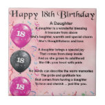 Daughter Poem - 18th Birthday Ceramic Tile<br><div class="desc">A great gift for a daughter on her 18th birthday</div>