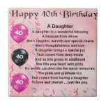 Daughter Poem  40th Birthday Tile<br><div class="desc">A great gift for daughter on her 40th birthday</div>