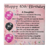 Happy 40th Birthday Daughter Quotes Daughter Poem Happy Birthday Tile | Zazzle.com
