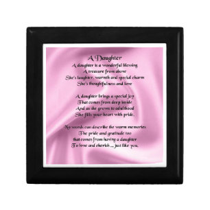 Daughter Poem Keepsake Box - Pink Design