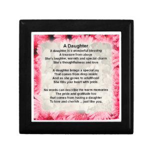 Daughter Poem keepsake box - Pink Floral