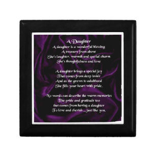Daughter Poem Keepsake Box - Purple Design