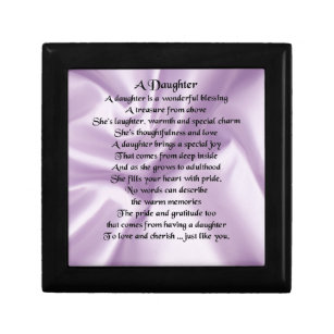 Daughter Poem - Lilac Silk Jewelry Box