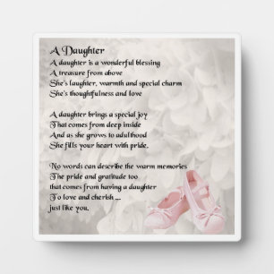 Daughter Poem Plaque - Ballet Shoes  Design