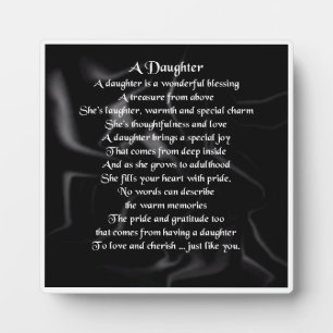 Daughter Poem Plaque - Black  Silk Design