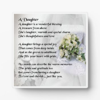 Daughter Poem Plaque - Wedding  Design by Lastminutehero at Zazzle