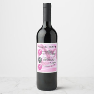 Daughter Poem Wine Bottle Label - 21st Birthday