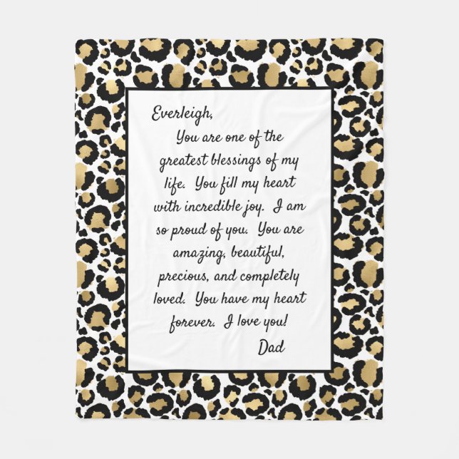 Daughter Proud of You Fleece Blanket (Front)