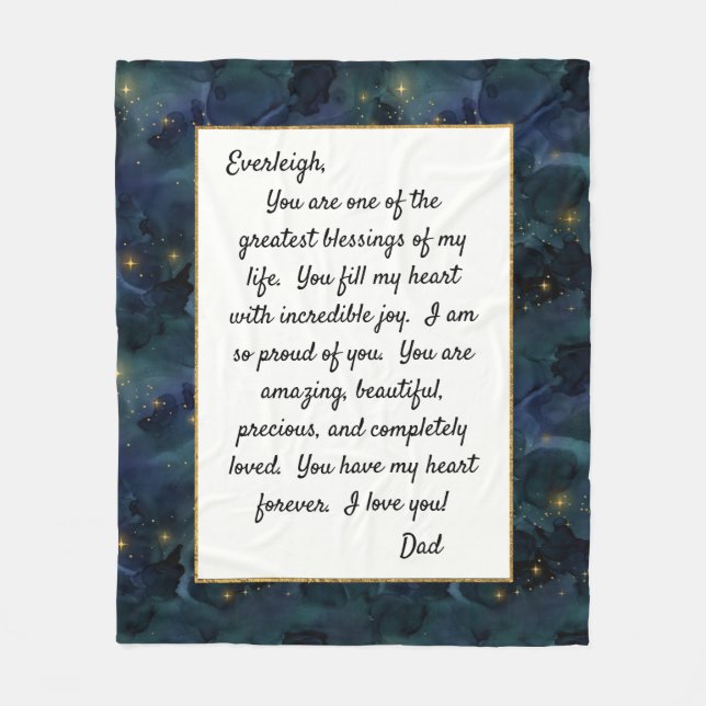 Daughter Proud of You Fleece Blanket (Front)