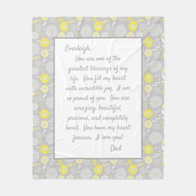 Daughter Proud of You Fleece Blanket (Front)