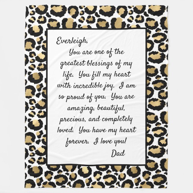 Daughter Proud of You Fleece Blanket (Front)