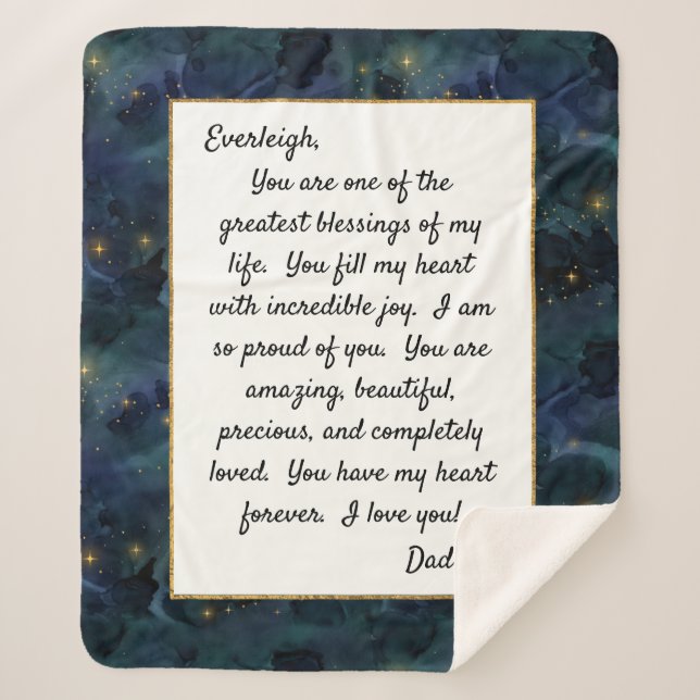 Daughter Proud of You Sherpa Blanket (Front)