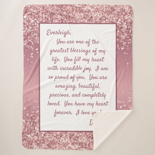 Daughter Proud of Youou Sherpa Blanket (Front)