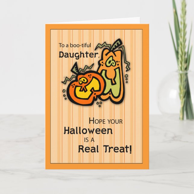 Daughter Pumpkins Halloween Card (Front)