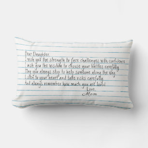 Daughter Quote On Notebook Paper  Lumbar Pillow